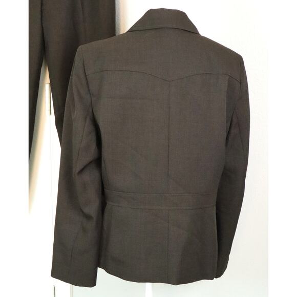 Le Suit Brown Pant Suit Bootcut Straight Wide Leg Corporate Business Work 12 - Picture 6 of 8